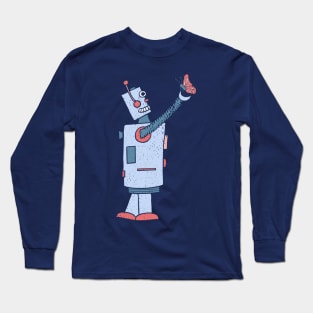 Robot with Butterfly Long Sleeve T-Shirt